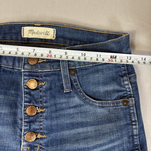 Madewell 10" high rise Women skinny Jeans button fly chewed raw hem  size 26 T - Picture 6 of 12